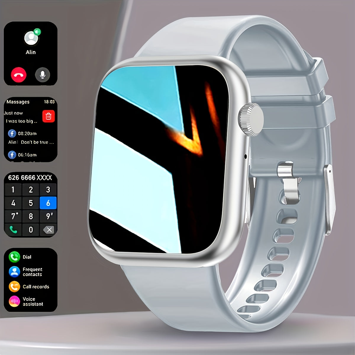 Smart Fitness Watch With 2.01" Color Screen, BT 5.3, Water Resistant, Multi-Sport Modes, Sleep Monitoring, And Fun Games Beauty World Shop