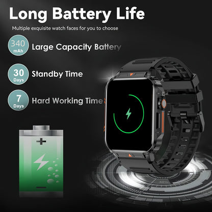 SENBONO Smart Watch for Men with SIM-Free Calling, 1.95" Large Display, 340mAh Long Battery, Wireless 5.2, High Quality, 100+ Sport Modes, Watch Faces, / Compatible Smartphone Replacement (BT8959T5)