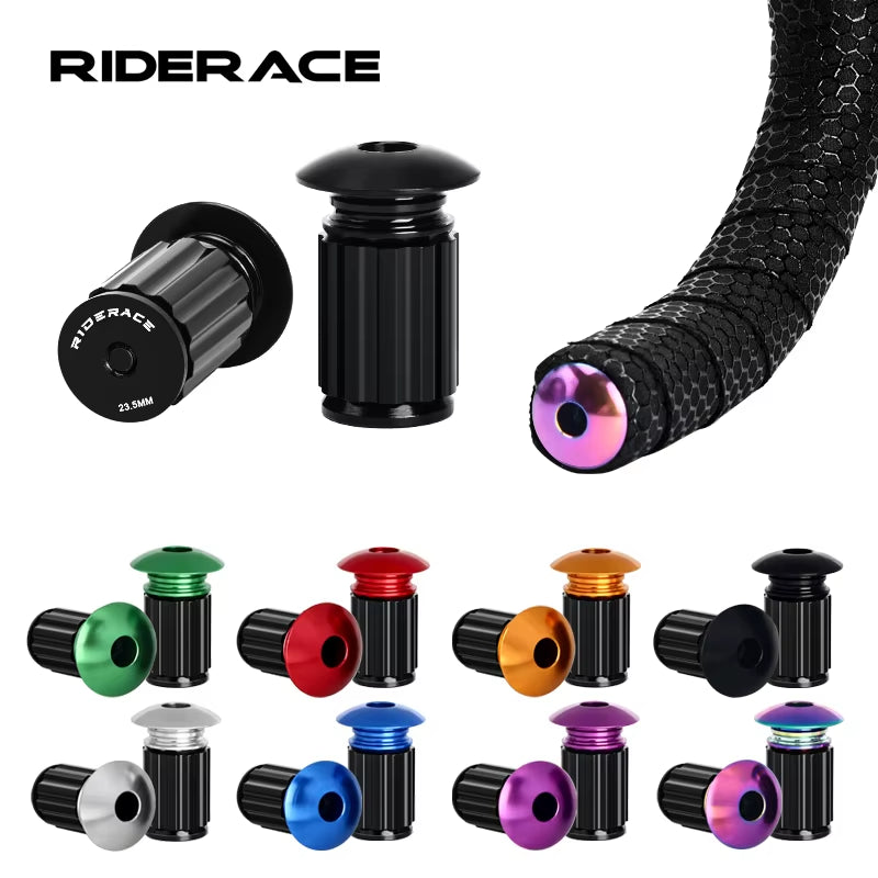 Bicycle Handlebar End Plugs Aluminum Alloy for MTB Mountain Bike Road Cycling Handle Bar Grips Cap Multi-Color Cover