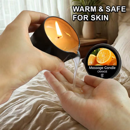 Massage Candle - Essential Oil- Orange, 2Oz/56.7G Melts into Warm Massage Oil - Massage Oil Candle, Pour Spout