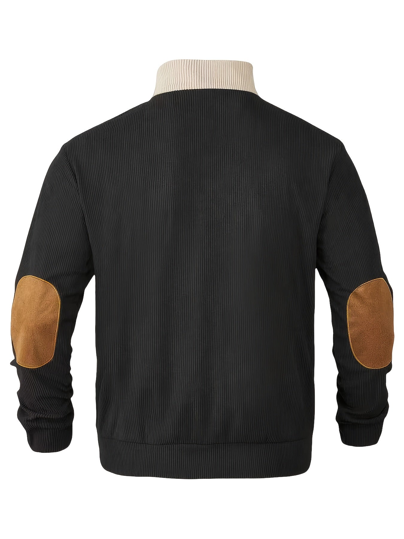 [1pc Casual Sport Shirt Embroidery] 1pc Men'S Casual Sport Shirt, Long Sleeve Crew Neck Knitwear with Embroidery Detail, Solid Color, Polyester Blend, Regular Fit - Fashion Colorblock Pullover Sweatshirt Beauty World Shop