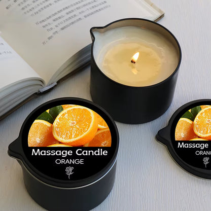 Massage Candle - Essential Oil- Orange, 2Oz/56.7G Melts into Warm Massage Oil - Massage Oil Candle, Pour Spout