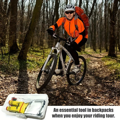 Bike Repair Kit with Vulcanizing Patches & Tools - Professional Bicycle Tube Puncture Set for Road/Mountain Emergency Fix