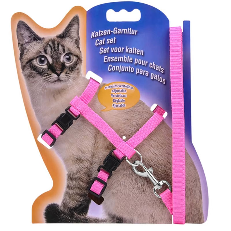 5 Color Adjustable Pet Cat Collar for Cats Cozy Nylon Rabbit Kitten Kedi Harness Leash Set Dog Cat Accessories Products for Pets