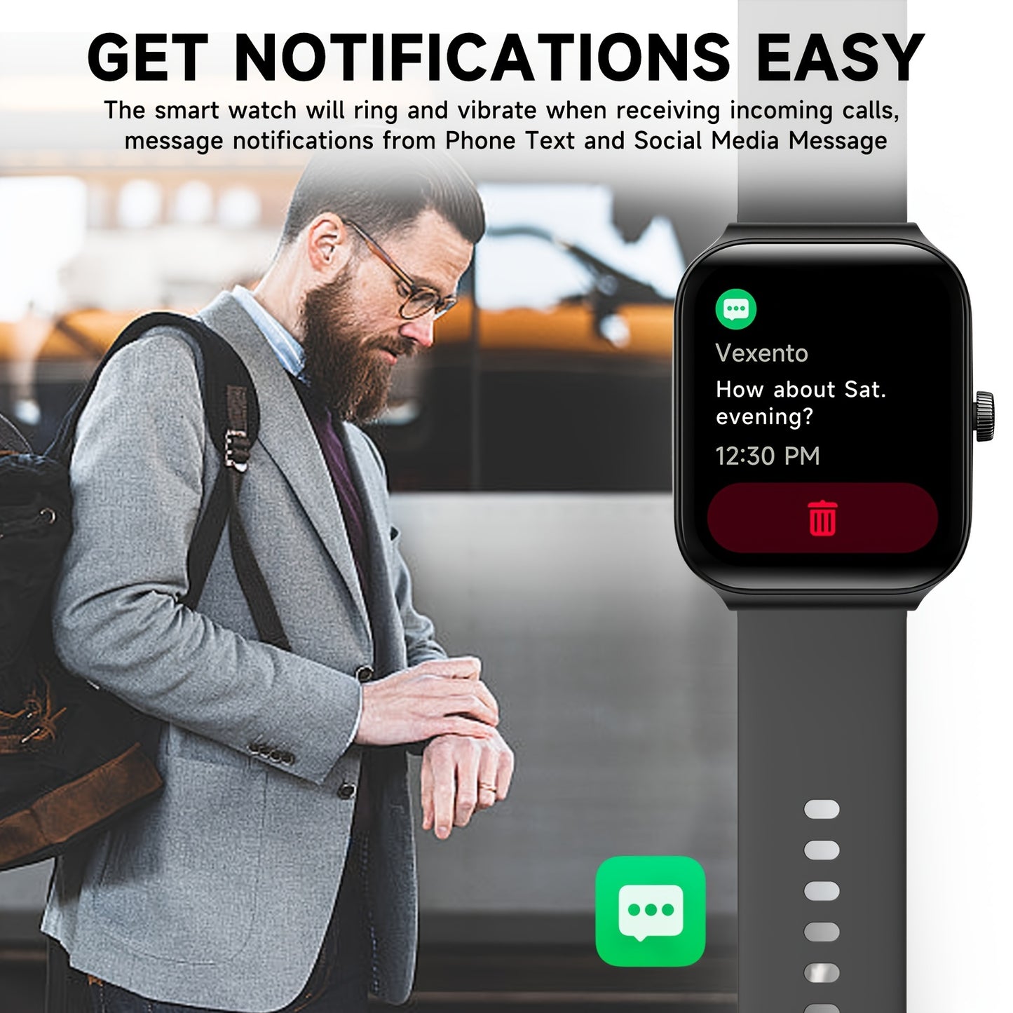 FAWEIO Smart Watch For Men Women Wireless Call, 1.95" Smartwatch With 100+ Sport Modes, Fitness Activity Tracker Pedometer, Built-in Alexa, For iPhone & Android, Perfect Gift For Family And Friends