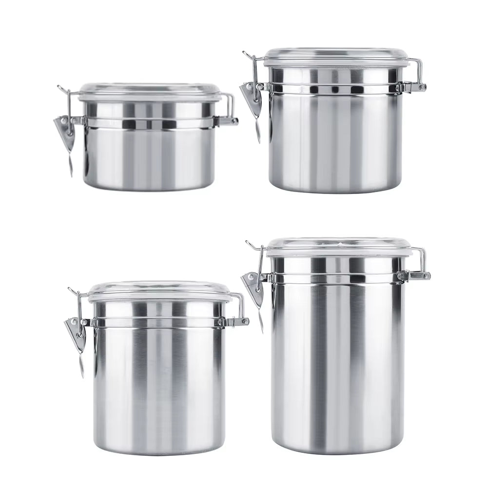 Coffee Container Stainless Steel Vacuum Sealed Coffee Beans Storage Jar for Home Kitchen 800/1100/1450/1800Ml Optional