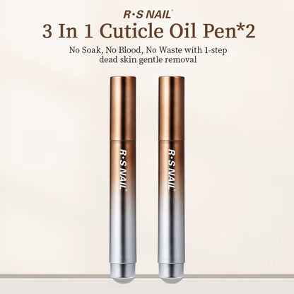 RSNAIL 3-In-1 Cuticle Oil Pen with Ceramic Nail Pusher for Hangnails Dry & Damaged Nails -Nail Care Pen for Repair & Nourishment