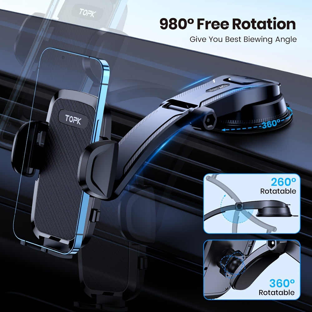 [Upgraded Phone Holder] Upgraded Handsfree Car Phone Holder Mount | Phone Holder for Car Dashboard | Compatible with iPhone Android Beauty Fashion