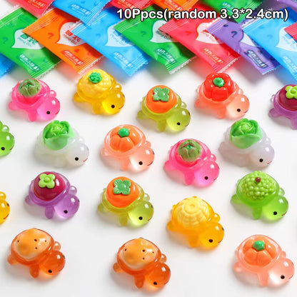 10Pcs Pcs Cute Mini Luminous Turtle Ornaments Glowing in the Dark Miniatures Turtle Micro Landscape Kids Toys Home Decor Gift
