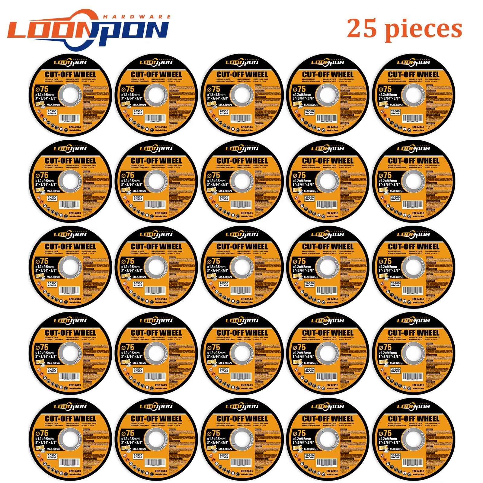 5-50PC 75Mm Resin Cutting Disc Grinding Metal Wheel Cut off Blade for Angle Grinder Metal & Stainless Cutting