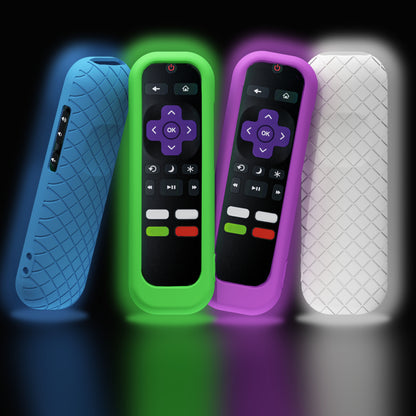 1pc Roku TV Remote Cover, Glow in the Dark Silicone Sleeve Case, Compatible with TCL Hisense Roku TV Steaming Stick 4K 4K+ Voice Remote, Universal Protective Battery Cover, 2022 Model, Uncharged, No Battery Included Beauty Fashion