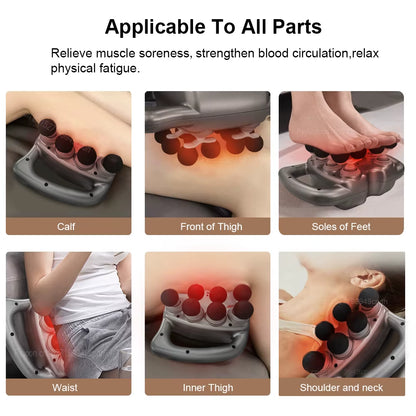 Fascia Gun 16 Heads Muscle Massager Gun Fascia Massage Gun Electric High Frequency Back Neck Shoulder Waist Massage Machine