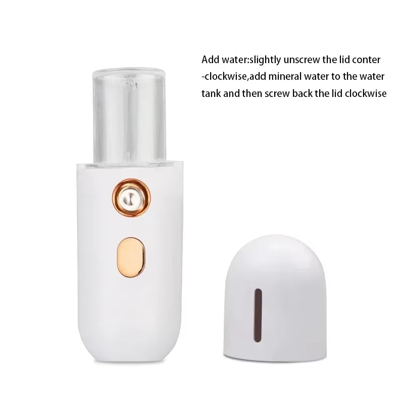 Facial Steamer Device Beauty Spray Hydrating Apparatus Rechargeable Mini Portable Humidifier