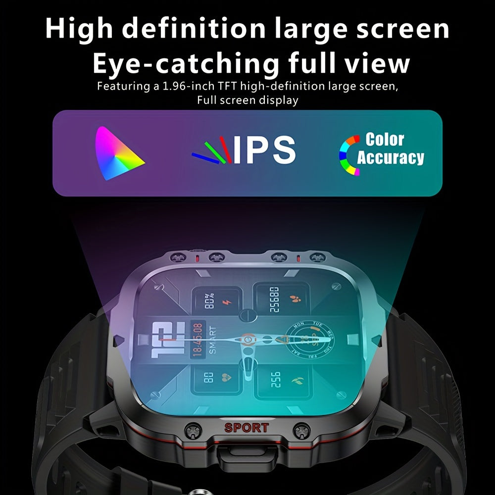 1pc Large 1.96" Touch Screen Smartwatch Pro - Multi-Sport Fitness Tracker, Answer/Make Calls, Message Notification, AI Control, Wireless Call, Heart Rate Monitor, Sleep Tracker, and More Beauty World Shop