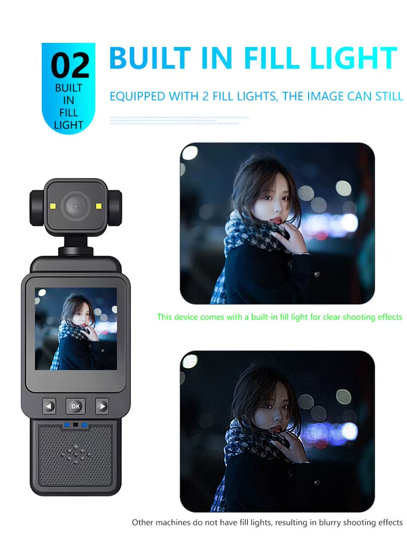 Xiaomi Handheld 1080P 180 ° Rotating Mini Portable Anti-Shake Camera Wearable Night Vision Wifi Sports Camera Cycling Recorder