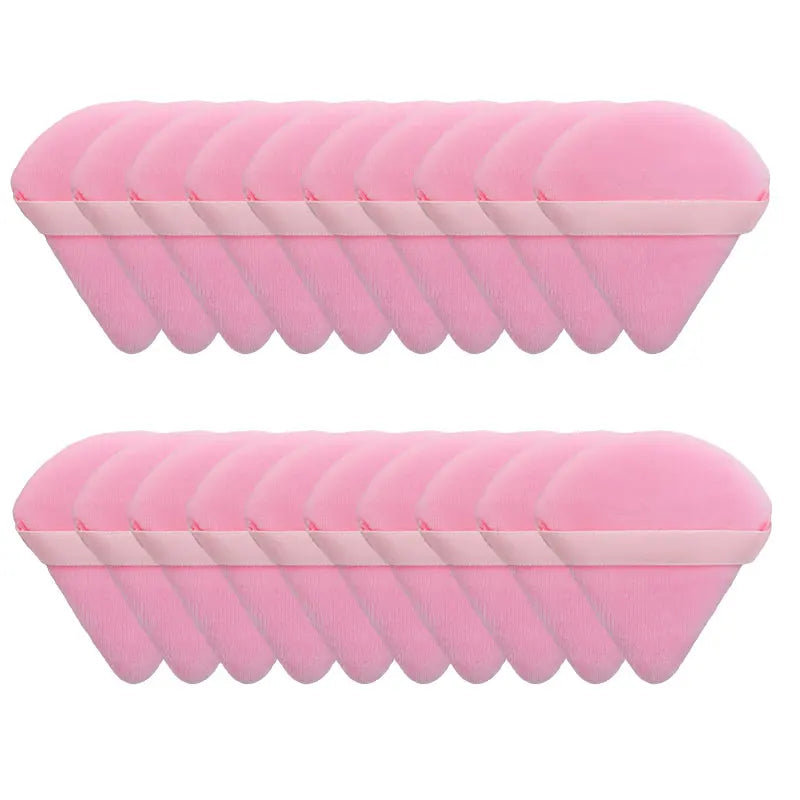 10/20Pcs Triangle Velvet Powder Puff Pizza Flours Mini Face Makeup Sponge Cosmetics Washable Lightweight Makeup Tool