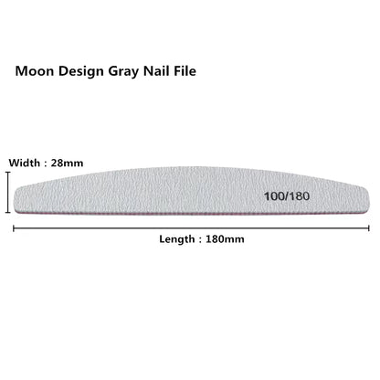 10Pcs 100/180 Nail File Sanding Polishing Buffer Block UV Gel Nail Polisher Manicure Pedicure Tools Nail Care Tools Grey Boat