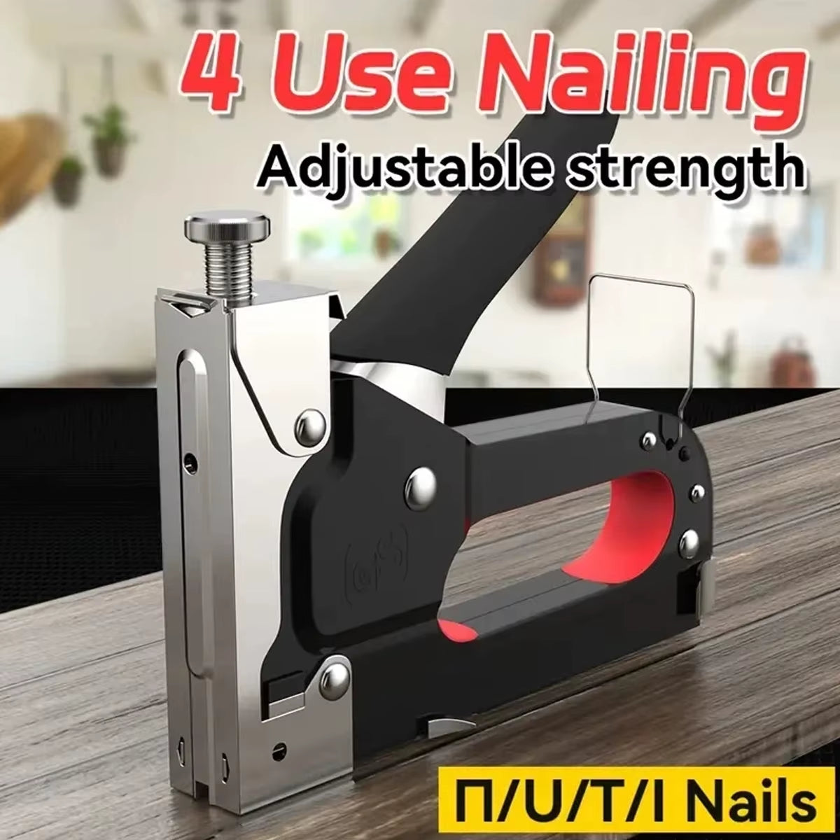 4 in 1 Nail Stapler with 4000 Staples Tool Kit Stapler for Wood Fabric Stapler Home Repair DIY Tool Kit