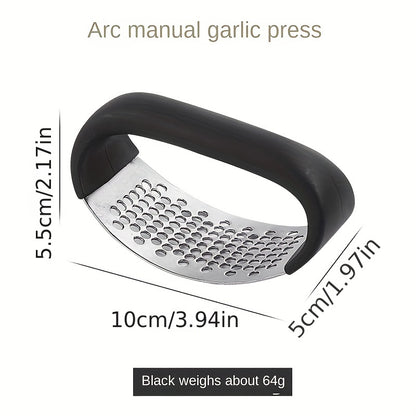 1pc Garlic Crusher Manual Ring Black Vegetable Cutter Kitchen Vegetable And Fruit Gadgets Masher Stainless Steel Garlic Press Chopping Accessories for restaurants/supermarkets Beauty Fashion