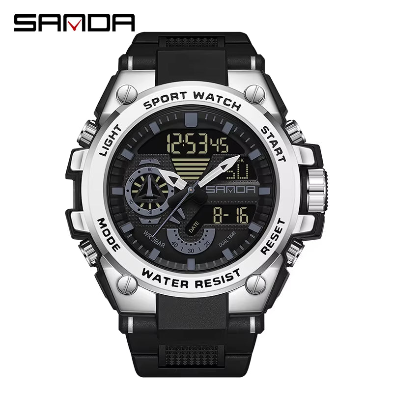 Men'S Digital Fashion Waterproof Outdoor Sports Multifunctional Electronic Watch SD3302-12