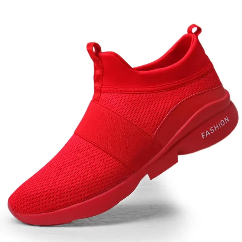 2024 Men Casual Shoes Sneakers Fashion Loafers Comfortable Mesh Mens Shoes Footwear Lightweight Walking Shoes White Size 46