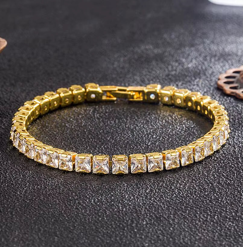 Solid 18K 14K Gold Moissanite Tennis Bracelet for Women D VVS1 round 925 Sterling Silver Luxury Bracelet for Engagement
