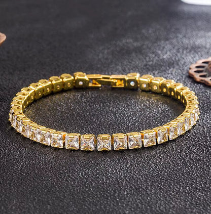 Solid 18K 14K Gold Moissanite Tennis Bracelet for Women D VVS1 round 925 Sterling Silver Luxury Bracelet for Engagement
