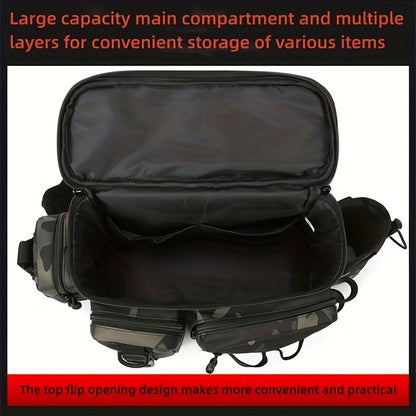 1pc Heavy-Duty Fishing Backpack Tackle Sling Bag with Rod Holder & Multi-Compartment - Lightweight Breathable Mesh Back, Durable Nylon/, Padded Shoulder Straps for Freshwater/Saltwater Fishing Gear, Camping & Outdoor (Ideal G Beauty Fashion