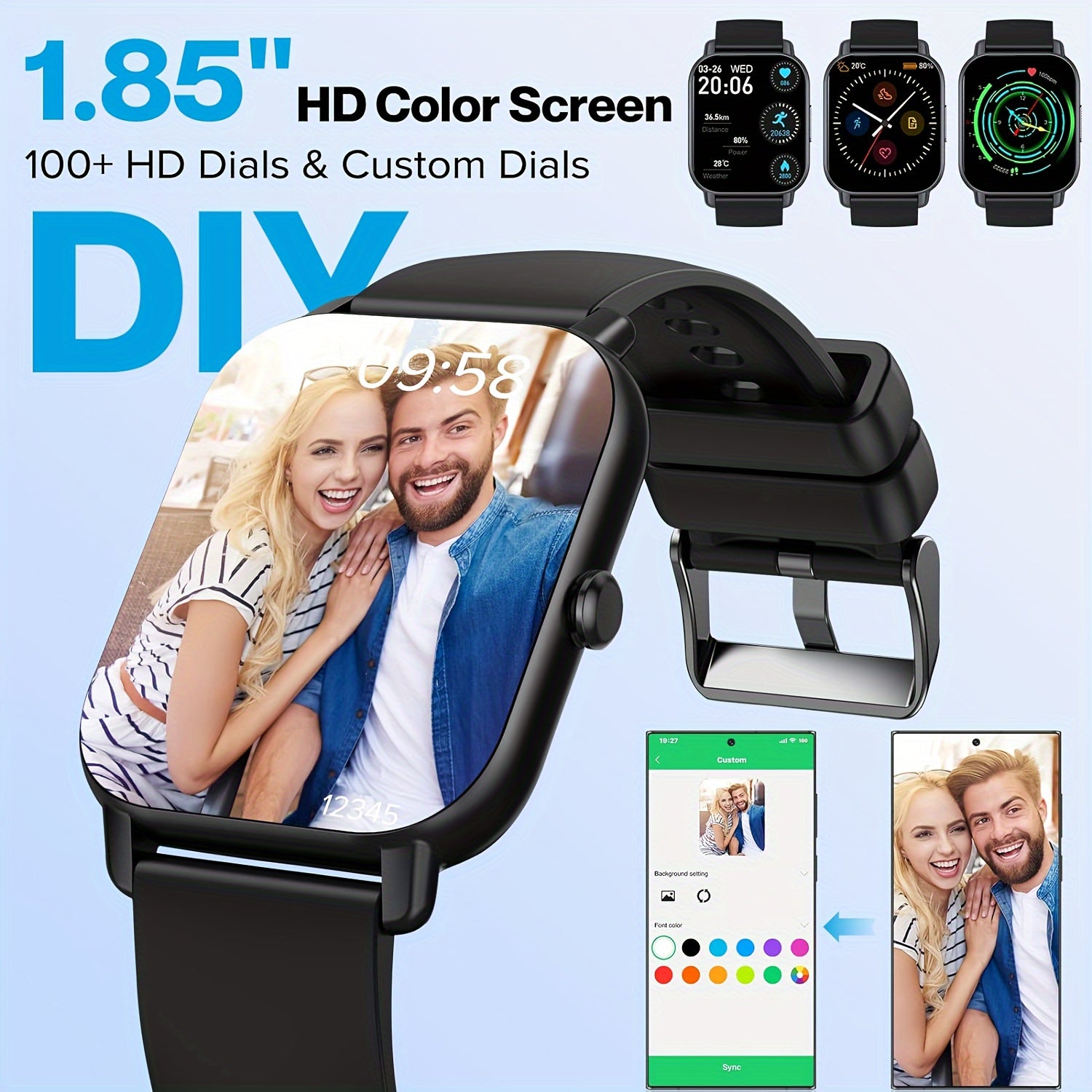 Smart Watch (Answer/Make Calls), 1.85" Smartwatch for Men Women with 110+ Sport Modes, Fitness Watch with Sleep Monitor/Activity Tracker for Android iPhone Beauty World Shop