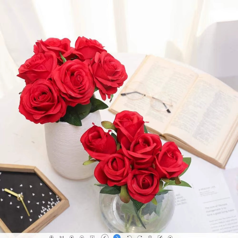 Artificial Flowers Silk Rose Festival Home Decor Bonsai Room Table Wedding Wreath Bridal Bouquet Outdoor Yard Garden Diy Giftbox