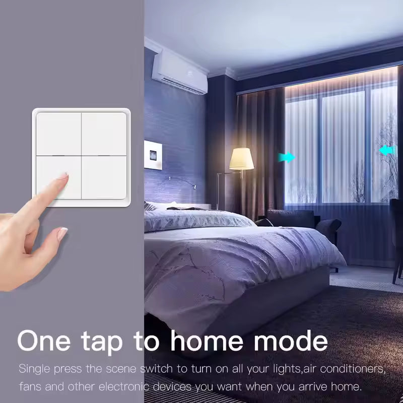 Tuya Zigbee Wireless Scene Switch 12 Control Modes Handheld Push Button 2MQTT Setup Home Automation Scenario Smart Devices