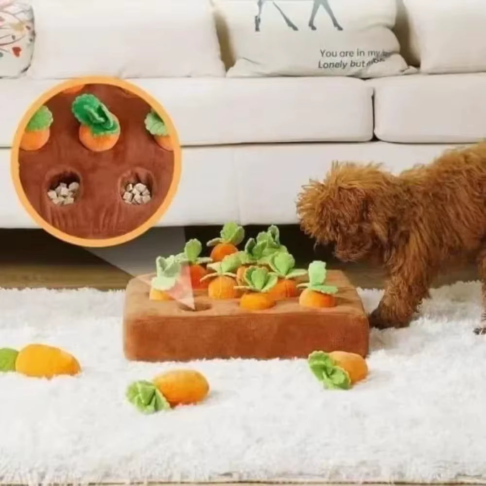 Carrot Snuffle Mat for Dogs Cats Puzzle Toy with Carrots for Small Medium Large Interactive Pet Stress Relief Dogs Chew Toys
