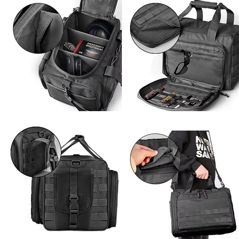 Gun Range Bag Tactical Molle Storage Pouch Men Multifunctional Pack Sports Shoulder Bag Outdoor Hunting Camping Climbing Bags
