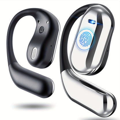 [50 Hours Wireless Sport Headphones] Wireless Headphones with Open Ear Design, Sport Earbuds Featuring Touch Volume Control, Built-In Microphone, And Ear Hooks. They Offer 50 Hours of Playtime And Come with an LED Display Cha