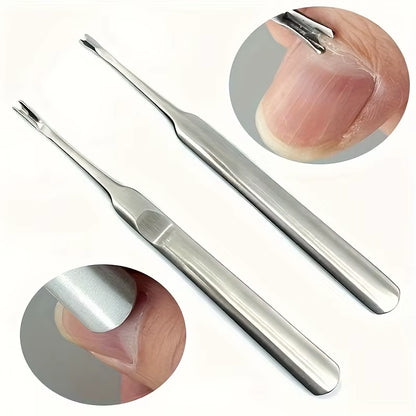 1Pc Cuticle Pusher Professional Stainless Steel Nail Cuticle Remover Callus Dead Skin Fork Nail Manicure Pedicure Tools