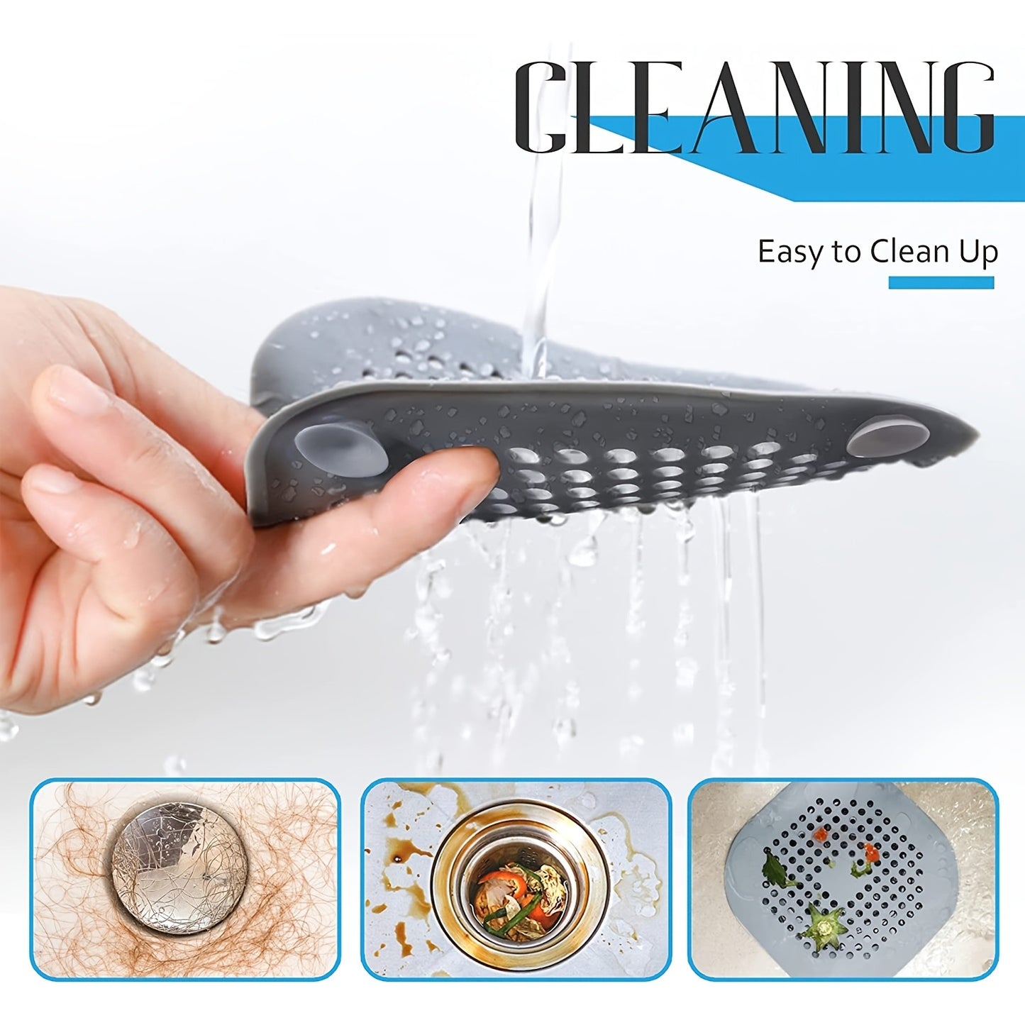 5pcs/3pcs/1pc Silicone Hair Filter | Bathtub and Shower Floor Drain Plug, Kitchen Deodorant Plug, Anti-Clogging Sink Filter Beauty Fashion