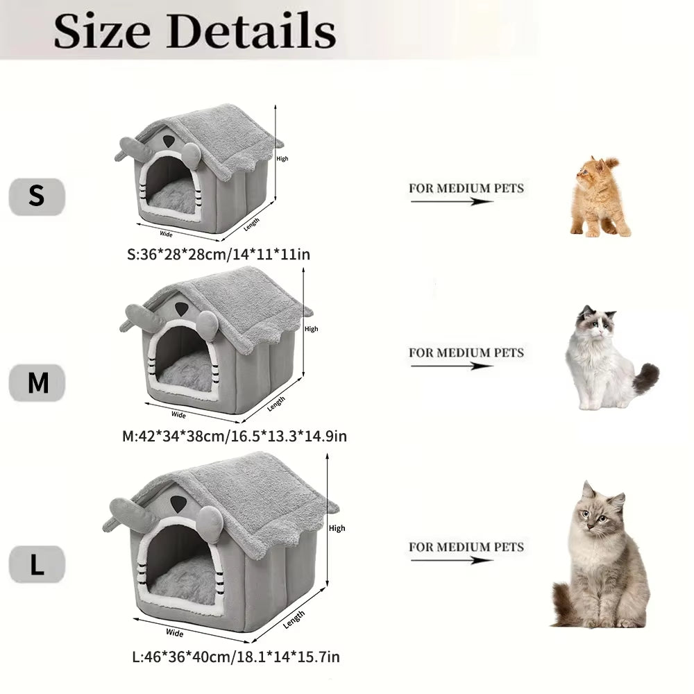 Foldable Pet House Removable Washable Cat House Puppy Cave Sofa Pet Bed House for Extra Small Dogs and Small and Medium Cats