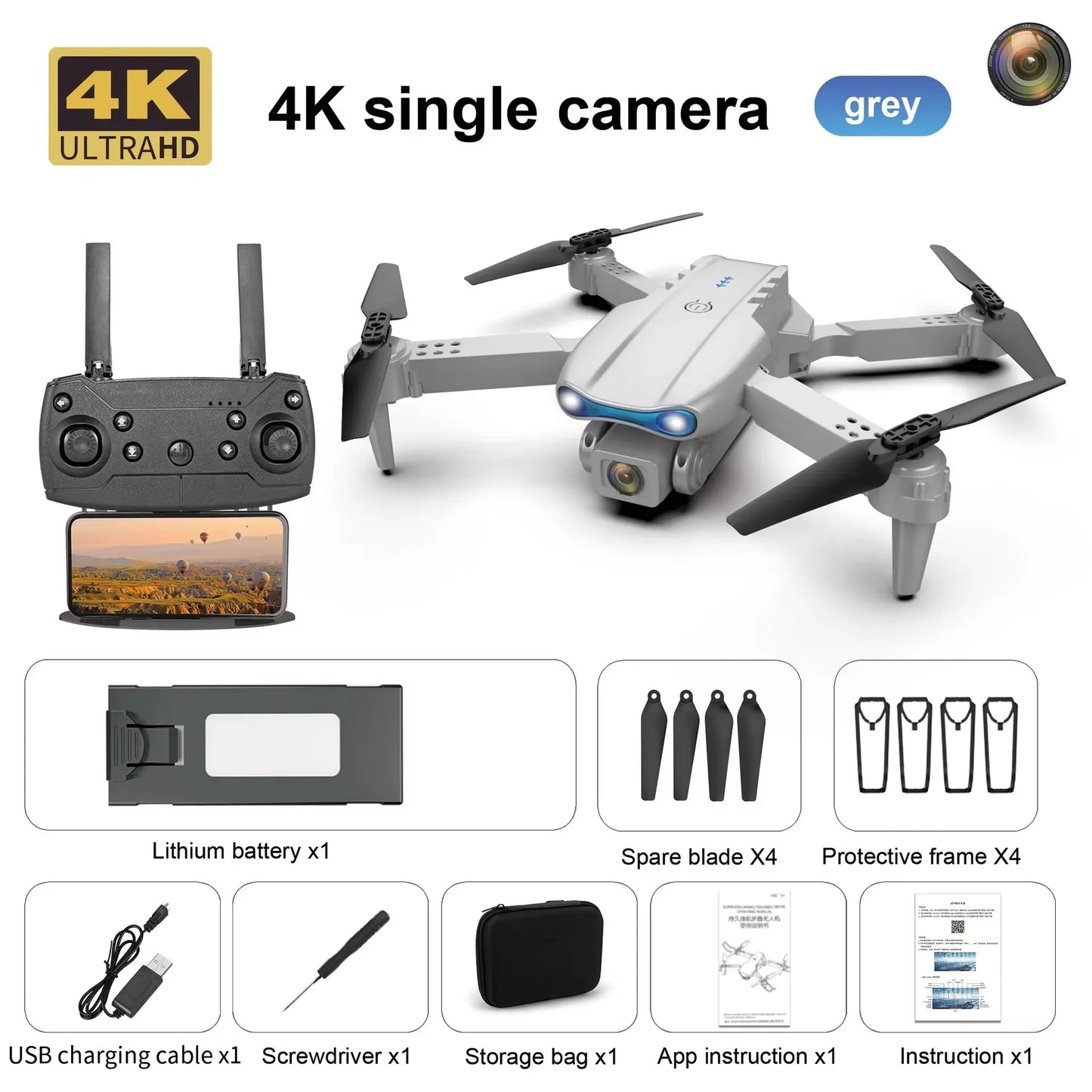 Professional Mini Drone E99 HD 4K Camera Foldable WIFI FPV RC Aerial Photography Quadcopter RC Helicopter Children'S Toy Gift