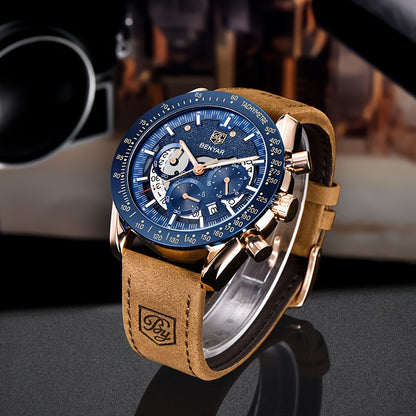 BENYAR Watches For Men Analog Quartz Chronograph Luminous Big Face Mens Watches Business Work Sport Casual Fashion Designer Dress Men'S Wrist Watches Elegant Gift For Men Beauty World Shop