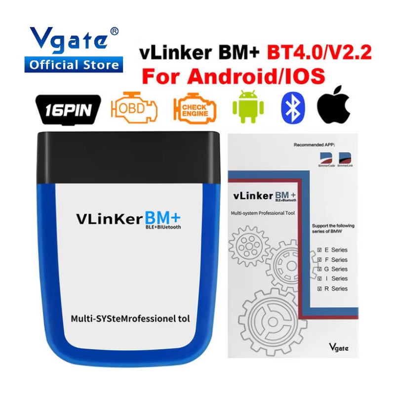 Vlinker BM ELM327 for BMW Scanner Wifi Bluetooth 4.0 OBD2 OBD 2 Car Diagnostic Auto Scan Tool Bimmercode ELM 327 V1.5 V1 5