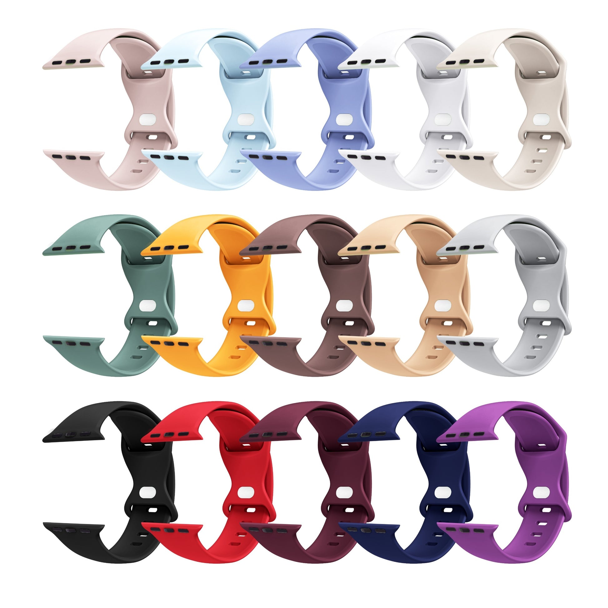 15 Packs Soft Silicone Bands Compatible With IWatch Band 40mm 41mm 38mm 45mm 44mm 42mm For Women Men, Waterproof Sport Bands Replacement Strap Wristbands For IWatch SE Series 9 8 7 6 5 4 3 2 Beauty World Shop