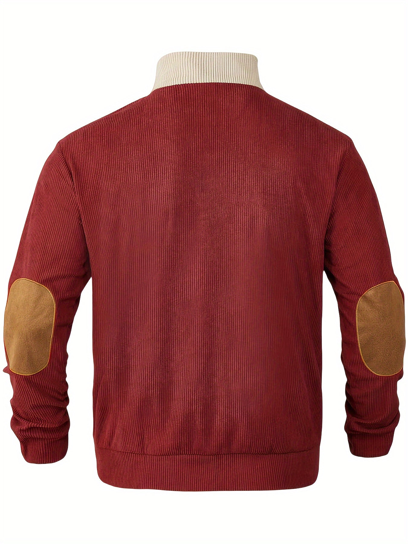 [1pc Casual Sport Shirt Embroidery] 1pc Men'S Casual Sport Shirt, Long Sleeve Crew Neck Knitwear with Embroidery Detail, Solid Color, Polyester Blend, Regular Fit - Fashion Colorblock Pullover Sweatshirt Beauty World Shop