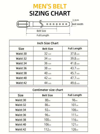 [Classic Men's Leather Belt] Classic & Fashion Men's Leather Belt | Single Prong Buckle for Jeans, Pants, Work & Business - Gift for Dad & Husband Beauty Fashion
