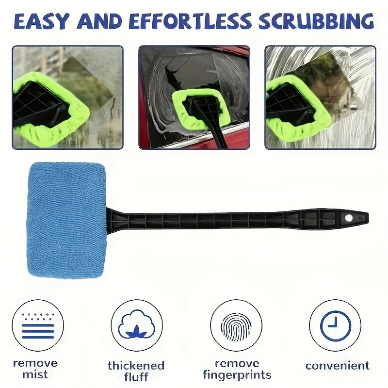 Car Window Cleaning Brush Kit for Windshield Cleaning Tools, Interior Car Wiper with Long Handle, Automotive Accessories. Beauty Fashion