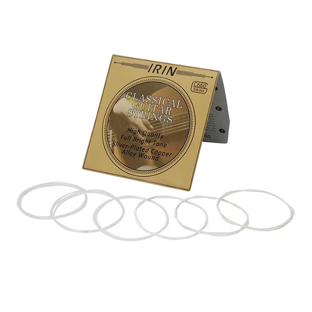 6 Pcs Nylon Classical Guitar Strings Set - Black Clear Silver Plated Copper Wound - Guitarra Strings - Guitar Accessories