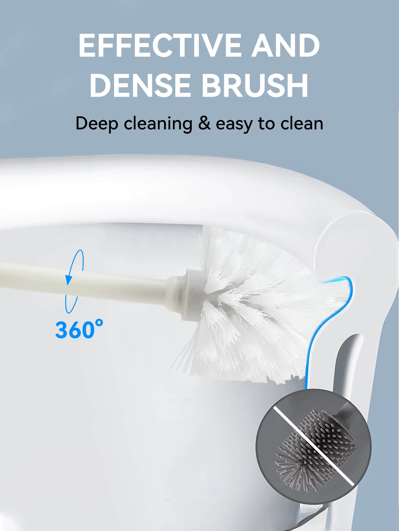 Plastic Toilet Brush with Standing Base Long Handle Toilet Cleaning Brush for WC Bathroom Accessories Cleaning Tools