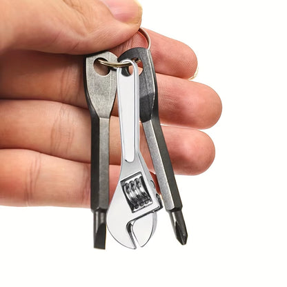 3-Piece Mini Portable Screwdriver Set, Multifunctional Mini Wrench Keychain - Suitable for Bicycle and Motorcycle Repair Tools