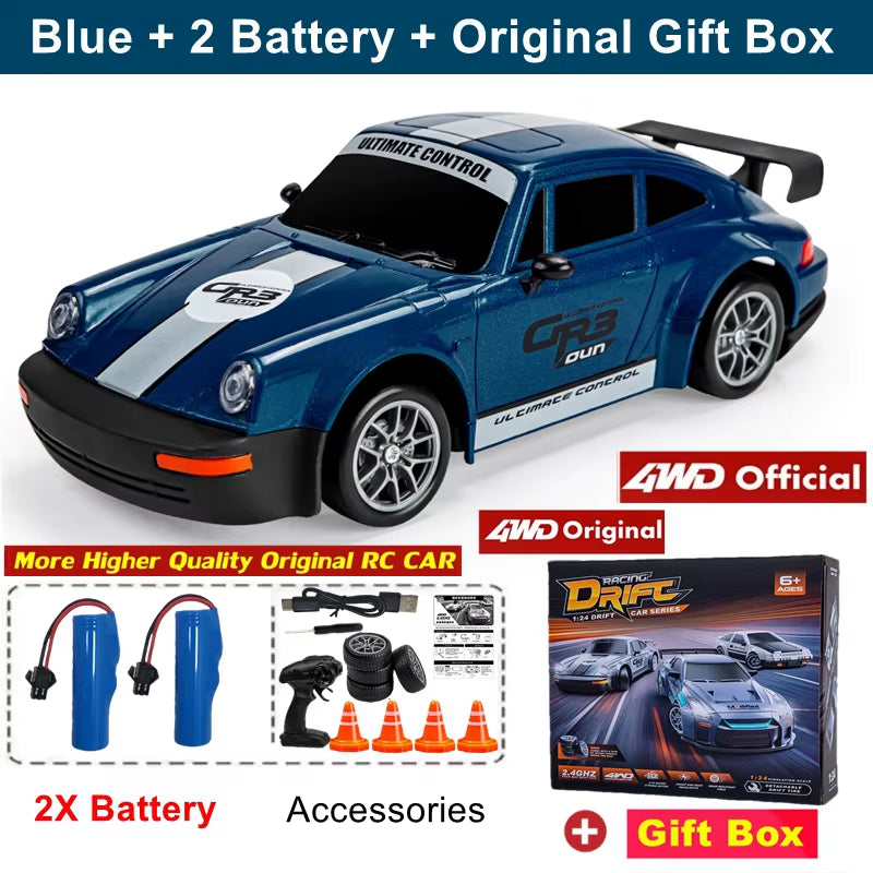 New  Remote Control Drift Car Full Size 1:24 Mini Remote Control Racing Car Model 2.4G Radio High Speed RC Car Boy Toy Gift