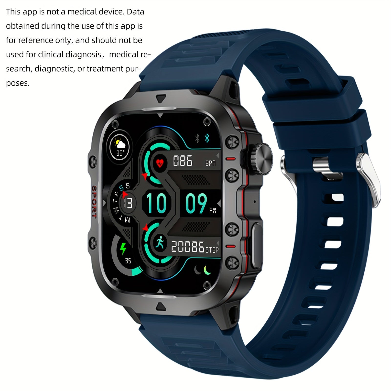 1pc Large 1.96" Touch Screen Smartwatch Pro - Multi-Sport Fitness Tracker, Answer/Make Calls, Message Notification, AI Control, Wireless Call, Heart Rate Monitor, Sleep Tracker, and More Beauty World Shop