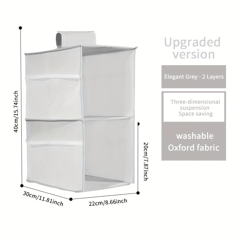 Foldable Wardrobe Storage Organizer with Telescoping Handle – Multi-Layer Hangable Bag with Spinner Wheels for Efficient Space Beauty Fashion